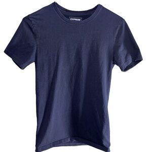 Express Unisex Black Slim Stretch Short-Sleeve Crew Neck T-Shirt Size Small
